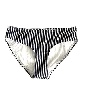 Nip Tuck Vertical Striped Bikini Swimsuit Bottoms Black White Size 8